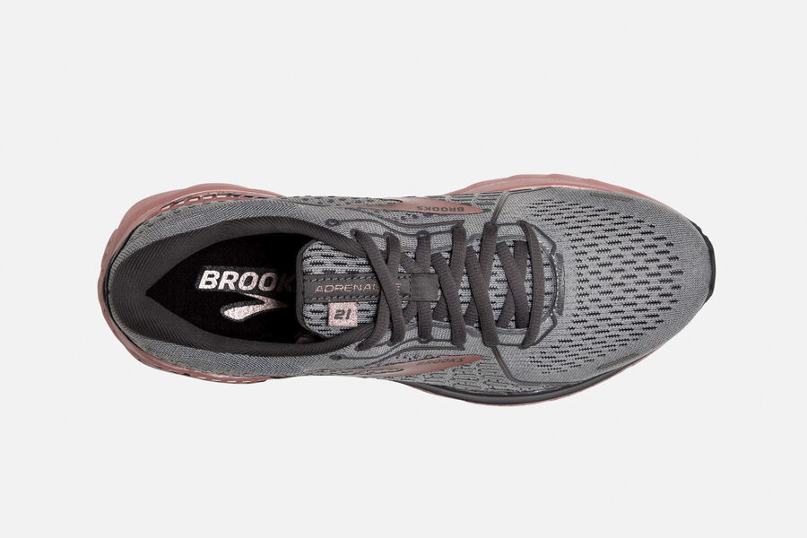 Brooks Adrenaline GTS 21 Road Running Shoes - Womens - Dark Grey/Pink - UQ9512763